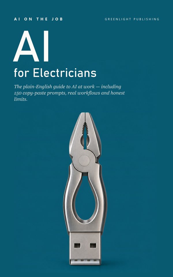 Cover of AI for Electricians: a pair of chrome lineman's pliers with the jaws closed