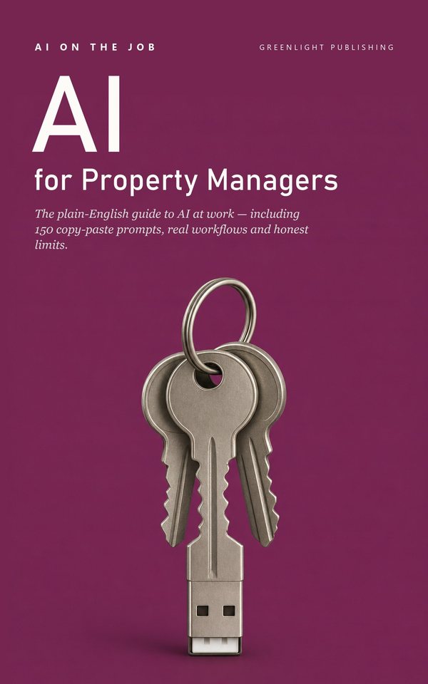 Cover of AI for Property Managers: a ring of three plain door keys