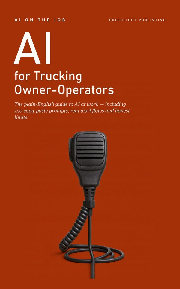 Cover of AI for Trucking Owner-Operators: a CB radio handset microphone with a coiled cord